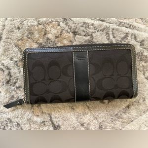 Coach Black Signature Print Canvas Wallet